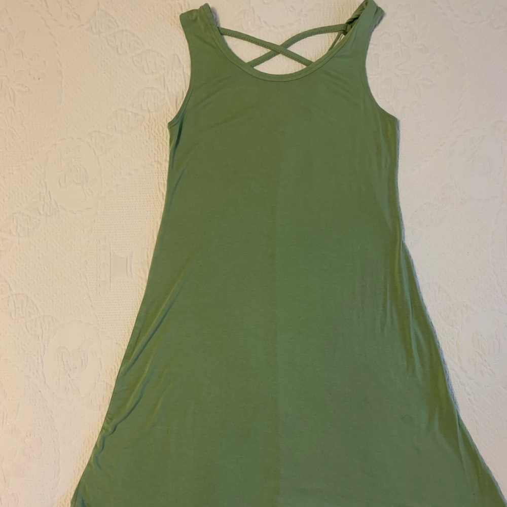 Lightweight super soft comfy Avocado Jersey Knit Green Dress by Olivia Rae